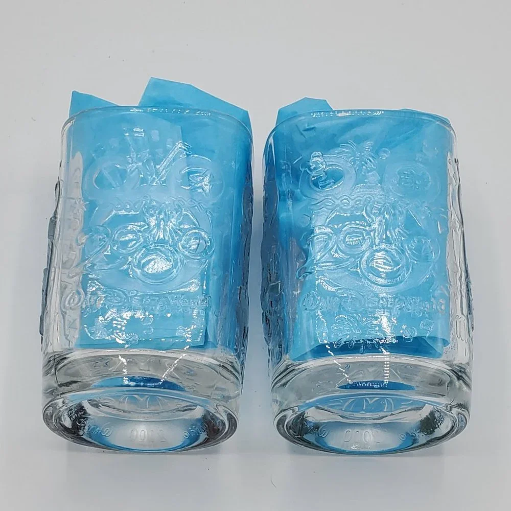 Vintage 2000 McDonald's Disney 3D design square glasses set‎ of 2